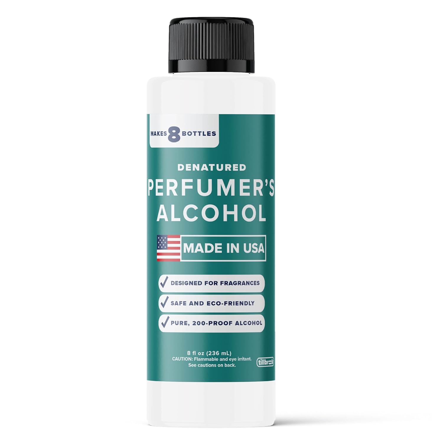 Perfumer’s Alcohol – 8 oz Tillbrook Perfume Grade Alcohol for Fragrance Making Kit – Denatured Alcohol – Base for Making Luxury Perfume – No Methanol & No Fermentation Scent – TSDA SD-40b