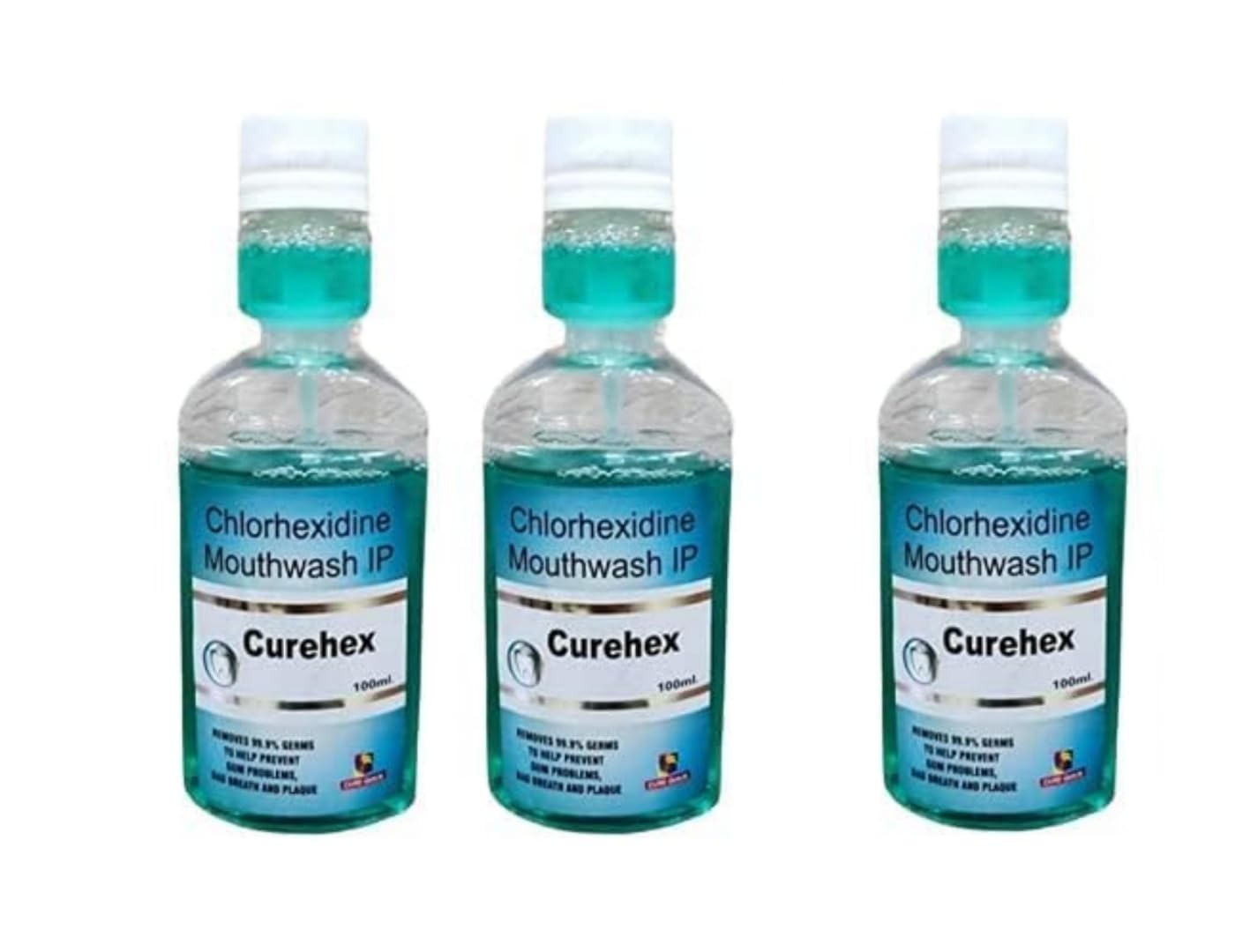 Curehex Mouthwash Minty Removes 99.9% of Germs, Fresh Breath, Sugar Free (100 ML, Pack Of 3) (B0CMH9W636) Amazon Price History, Amazon Price Tracker