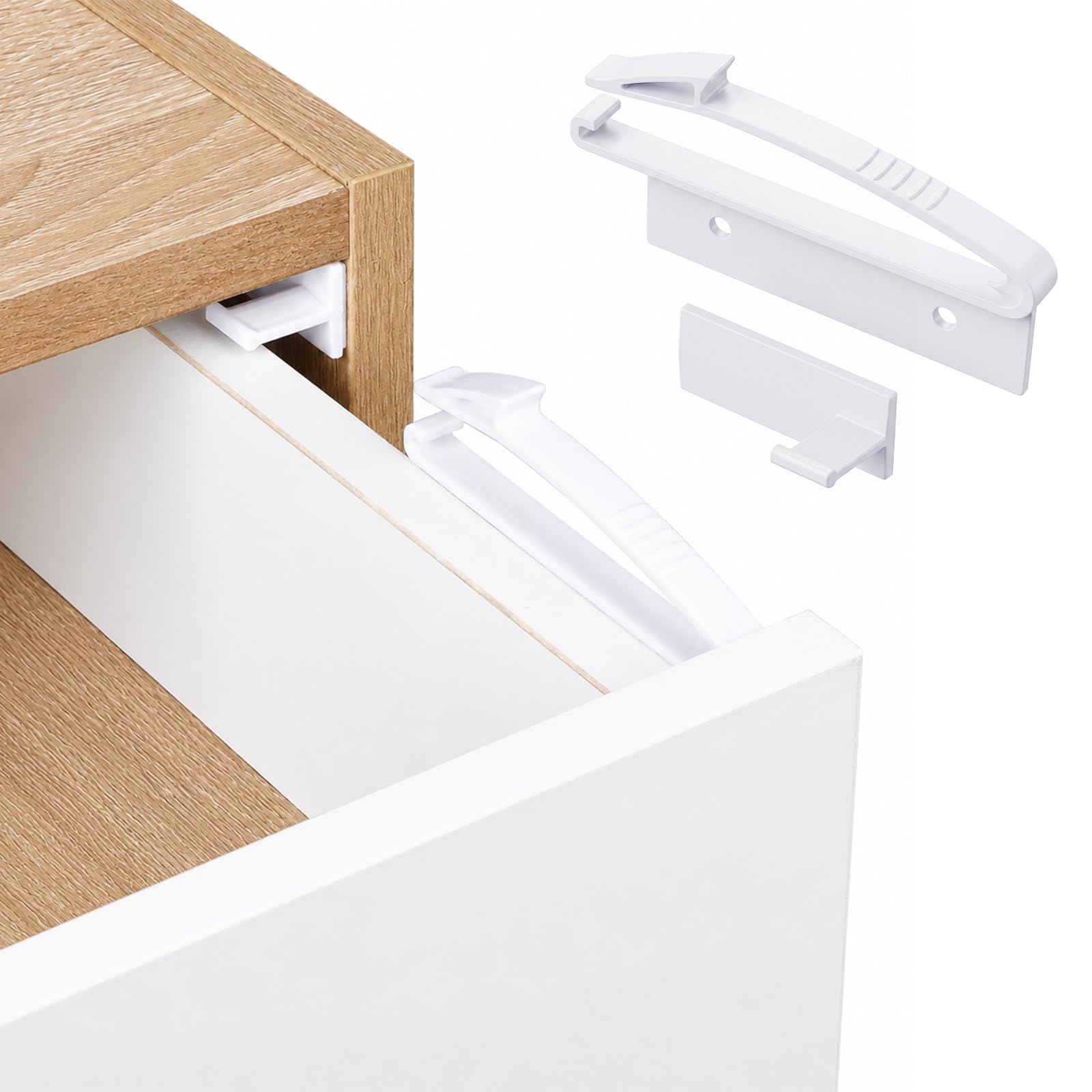 4 Pack Baby Proofing Hidden Locks Childproof Drawer Locks for Most Drawers