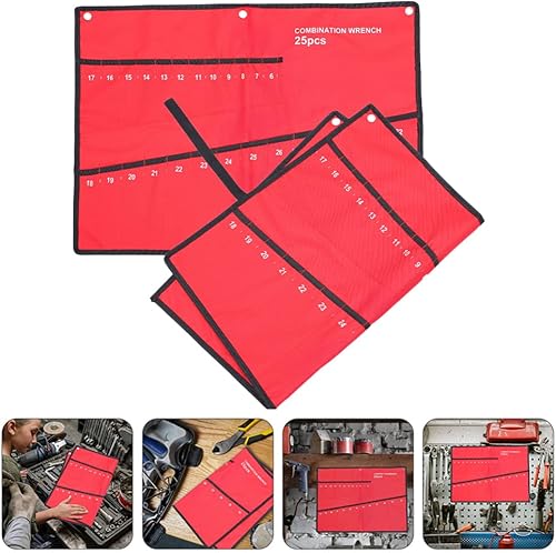 Miniatura 8 de DOITOOL 2 piezas de bolsa de herramientas para rollo 25 ranuras bolsa colgante de 25 ranuras organizador de herramientas de reparación de
