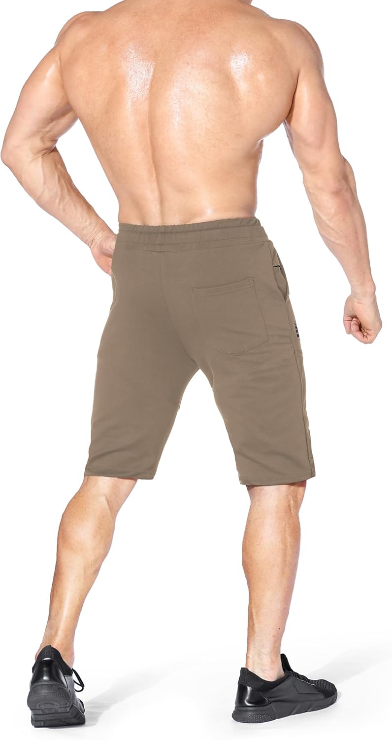 BROKIG Mens Thighs Mesh Gym Workout Shorts, Bodybuilding Slim Athletic Running Shorts for Men with Zipper Pockets - Image 4