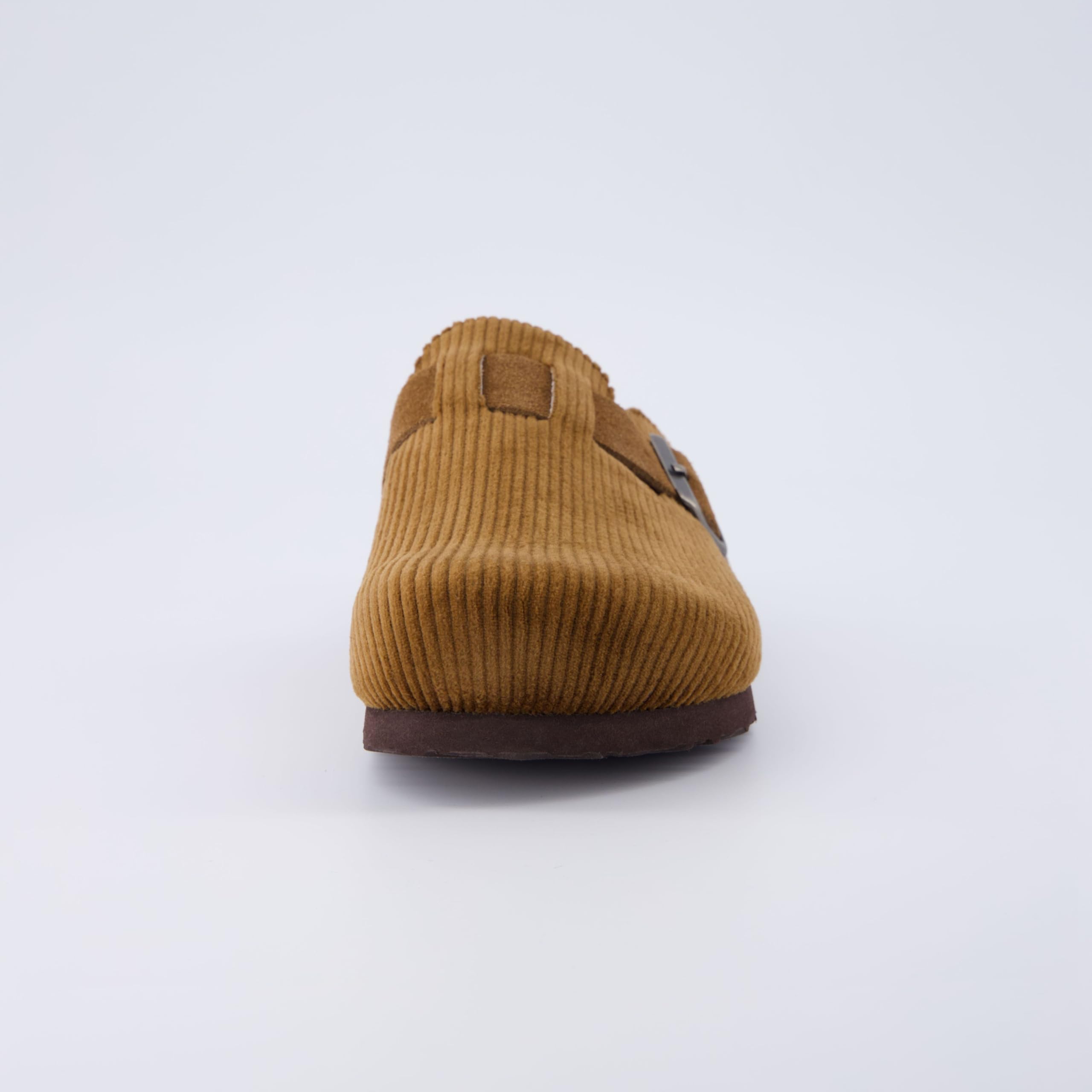 CUSHIONAIRE Hana Womens Clogs | Comfortable Vegan Suede Clogs for Women | Slip On Potato Shoes with Cork Footbed & Arch Support | Memory Foam, Wide Widths Available: 7.5 Tan Corduroy