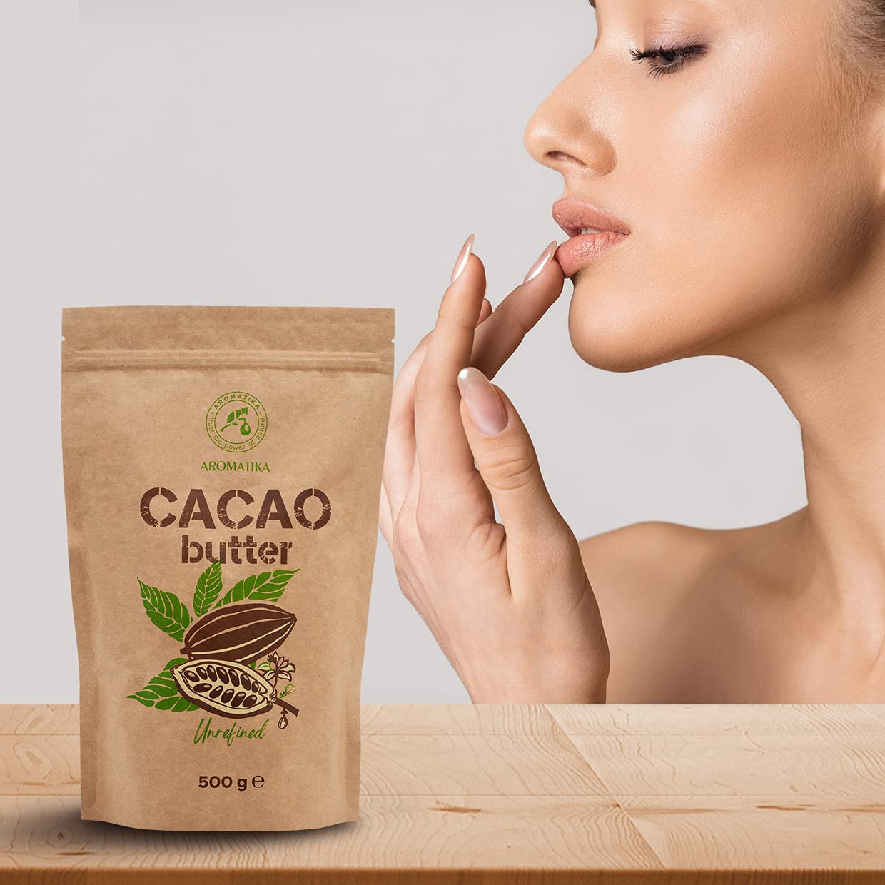 Burro di Cacao - 500g - Spremuto a Freddo - non Raffinato - Theobroma Cacao - per Uso Alimentare in Ricette Dolci, per Creme Fatte in Casa Corpo, Viso e Labbra