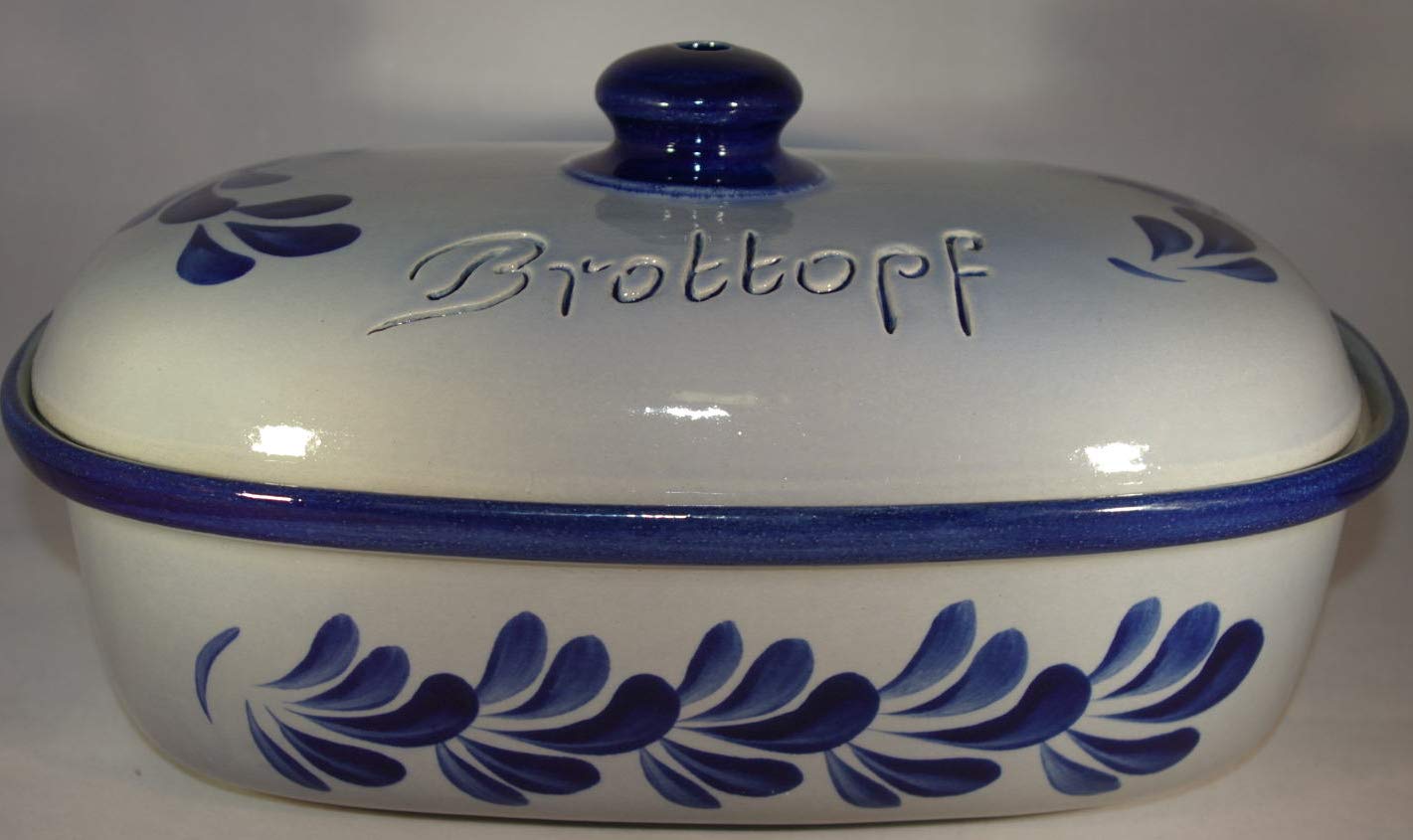 Nik. Schmitt & Sohn Brottopf oval 30 "Blau-Grau" - Steinzeug-Soonwald, 34 cm x 22 cm x 8,5 cm