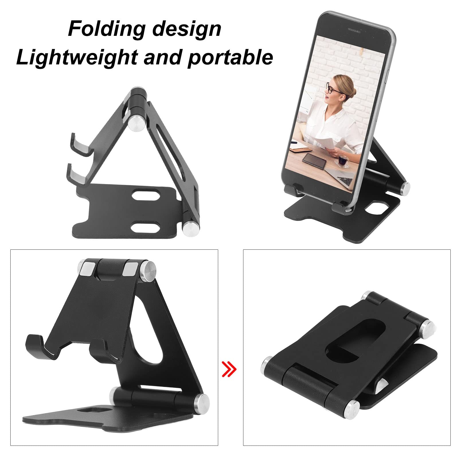 Stojak na Telefon Komórkowy, Regulowany Aluminiowy Uchwyt na Telefon Komórkowy Obrót o 360 Stopni Stojak na Tablet Biurkowy na Telefony Komórkowe, Tablety