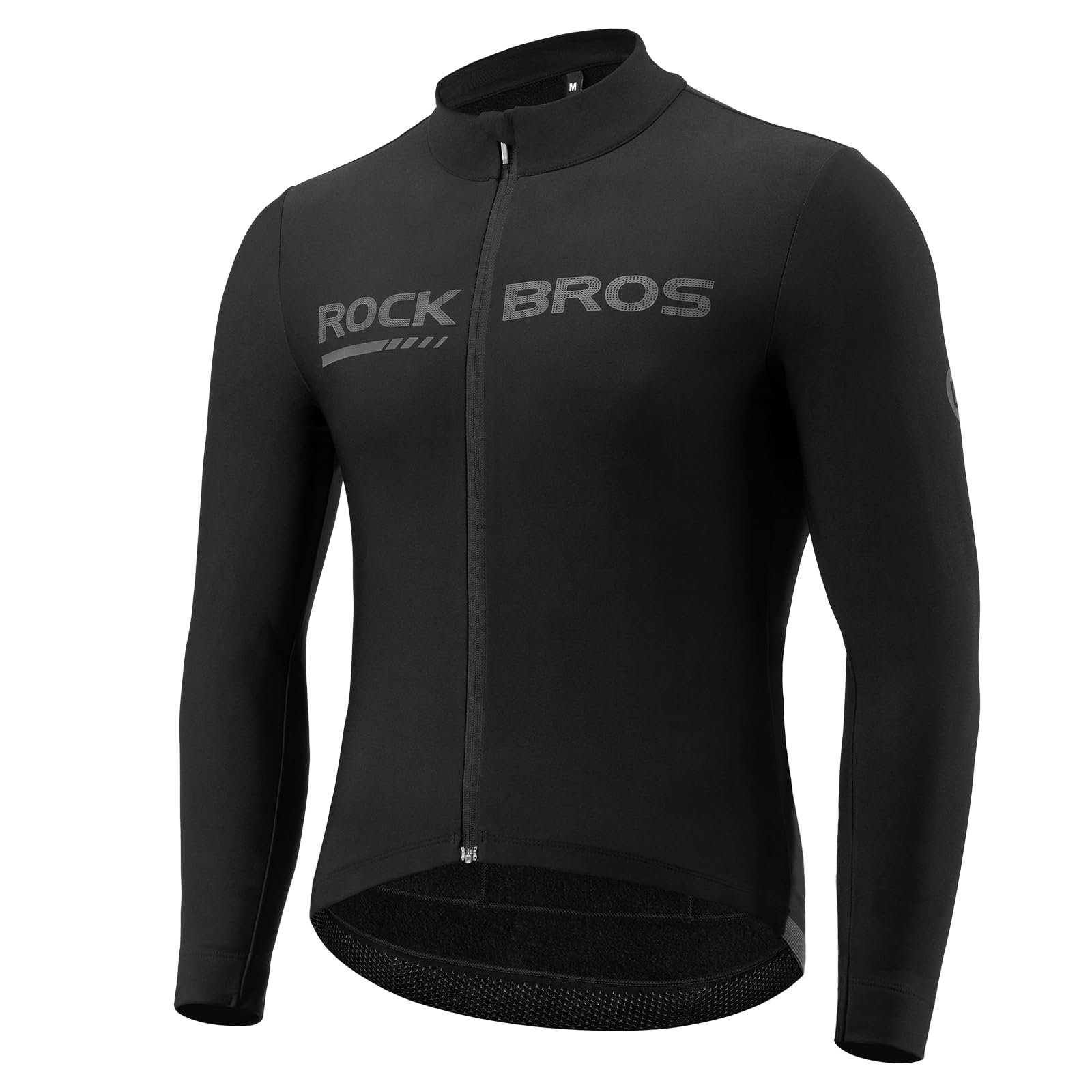ROCKBROS Maglia Termica da Ciclismo a Maniche Lunghe da Uomo Inverno | Traspirante ed Elastica con Tasche, Maglietta Termica, Abbigliamento per Bici MTB Corsa, Nero, S