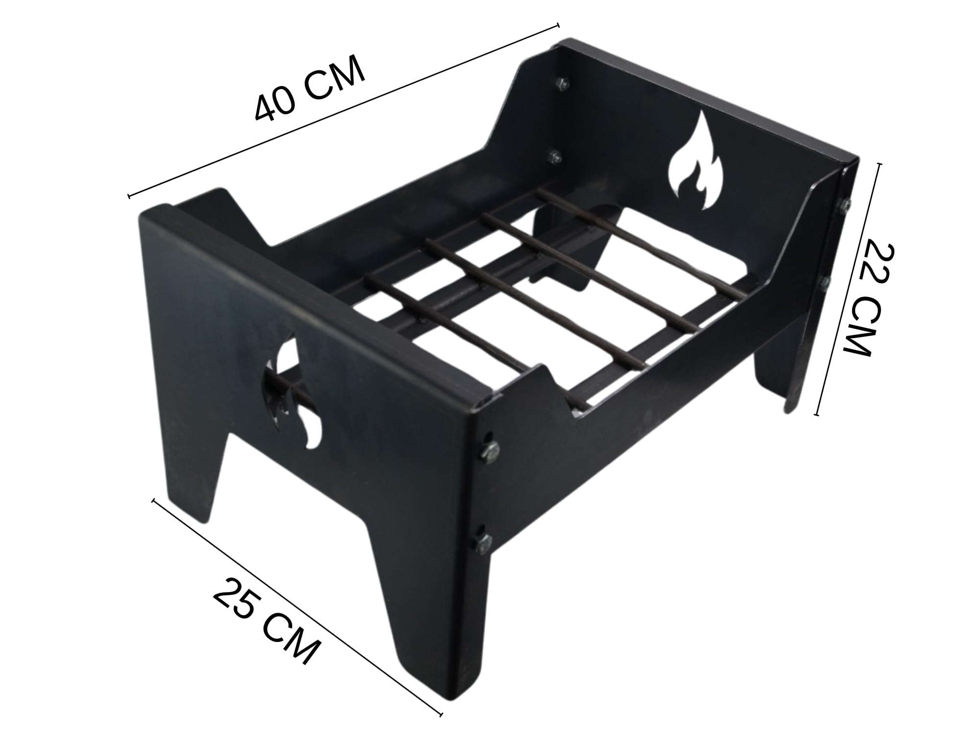 Griglia argentina di lusso con moduli in ferro rimovibili - Griglia argentina in ferro - BBQ Parrilla Asado + braciere + strumenti per il fuoco (70 x 50 cm)