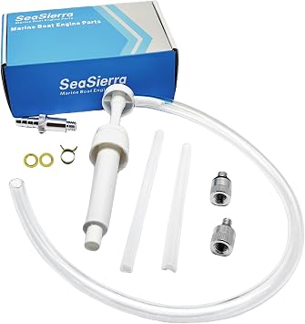 Outboard Lower Unit Gear Lube Oil Pump for Mercury Yamaha Evinrude Motors | SeaSierra-3001 Oil Fuild Tranfer Pump with 3/8", 8mm, 10mm Adapters also Used on Honda Suzuki Marine & Mercruiser Out Drive