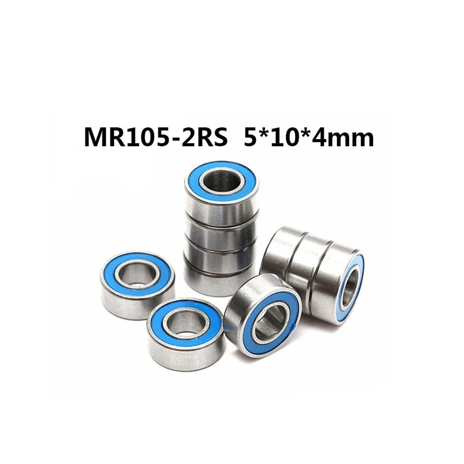 10 PCS MR105-2 Bearing ABEC-5 5x10x4 mm Miniature MR105 Ball Bearing Blue Sealed Bearing MR105 2 5 * 10 * 4 mm(10 PCS_ABEC 1)