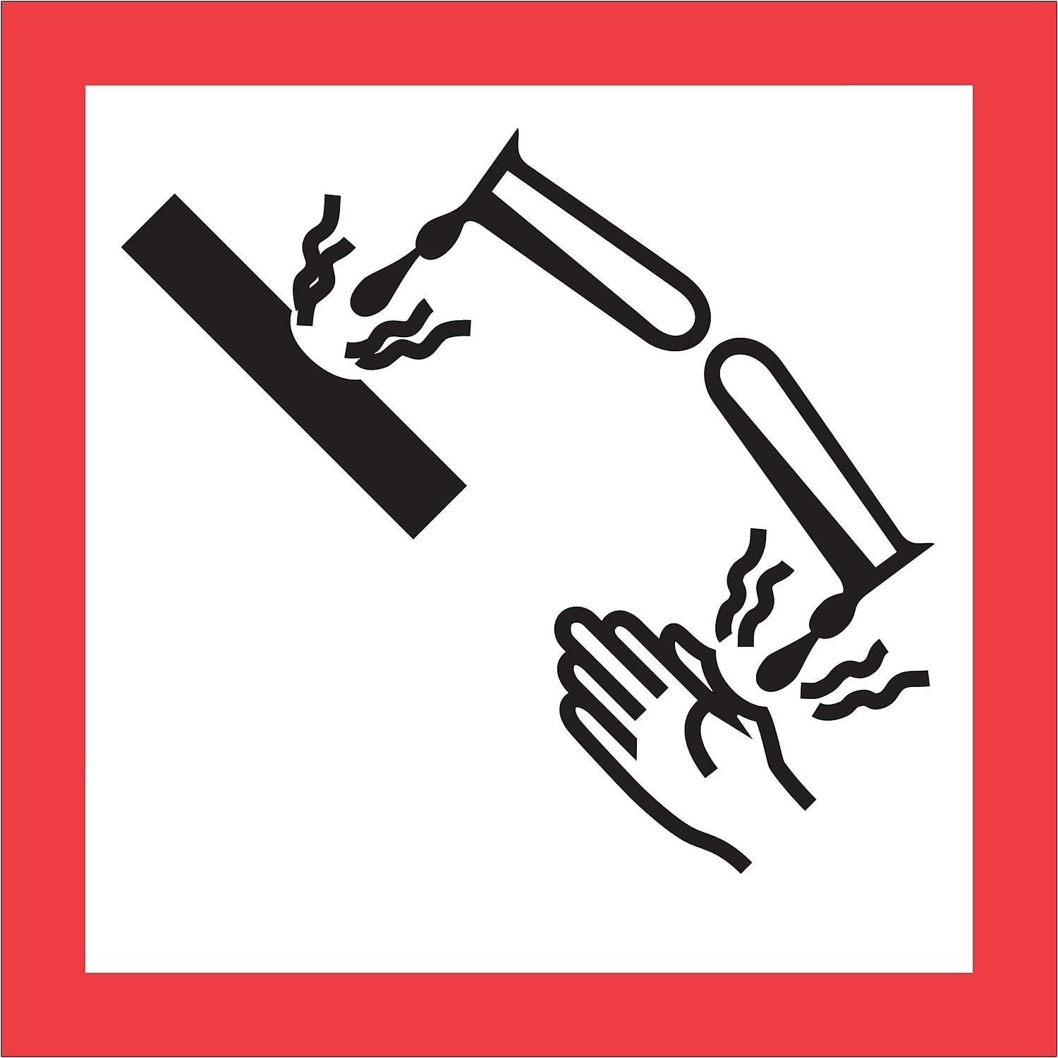 2 x 2" Pictogram - Corrosion Labels