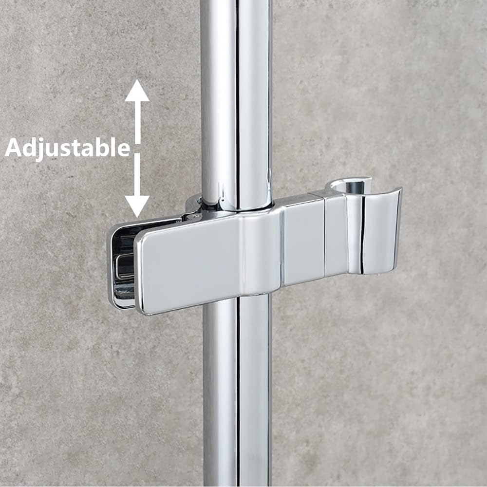 Adjustable Shower Head Holder for Slide Bar,Universal 20-25 mm/0.79-0.98 inch, Rail Head Bracket Holder for Slide Bar Slider Clamp Bathroom Replacement