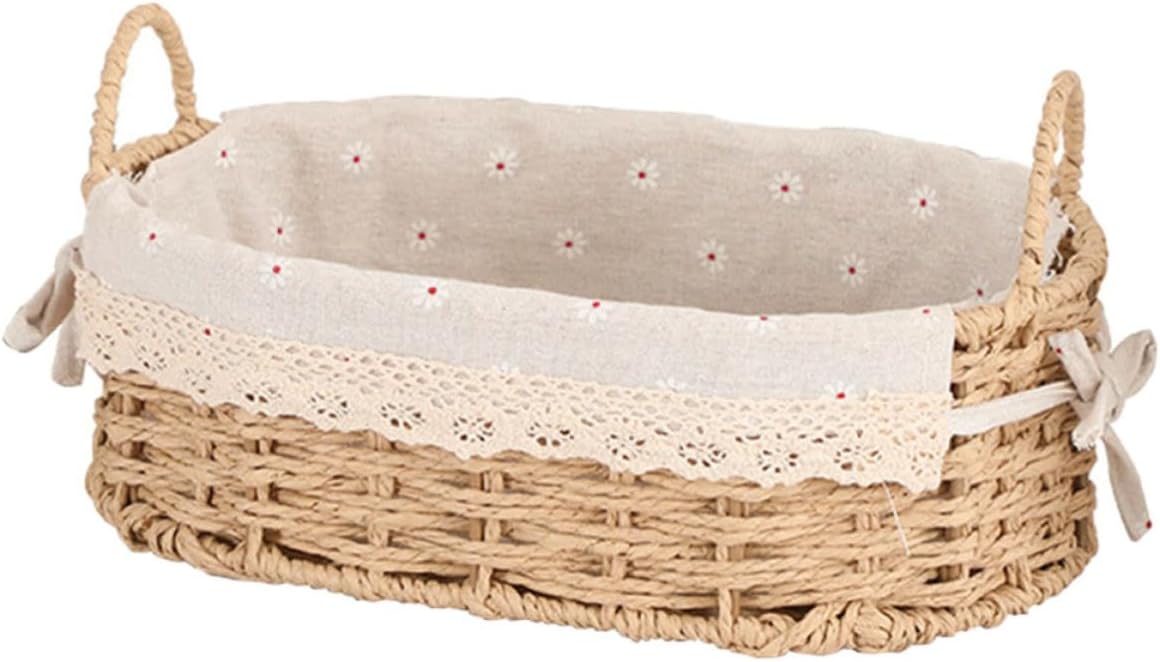Woven Storage Basket for Home and Tabletop Use, Rattan Decorative Holder