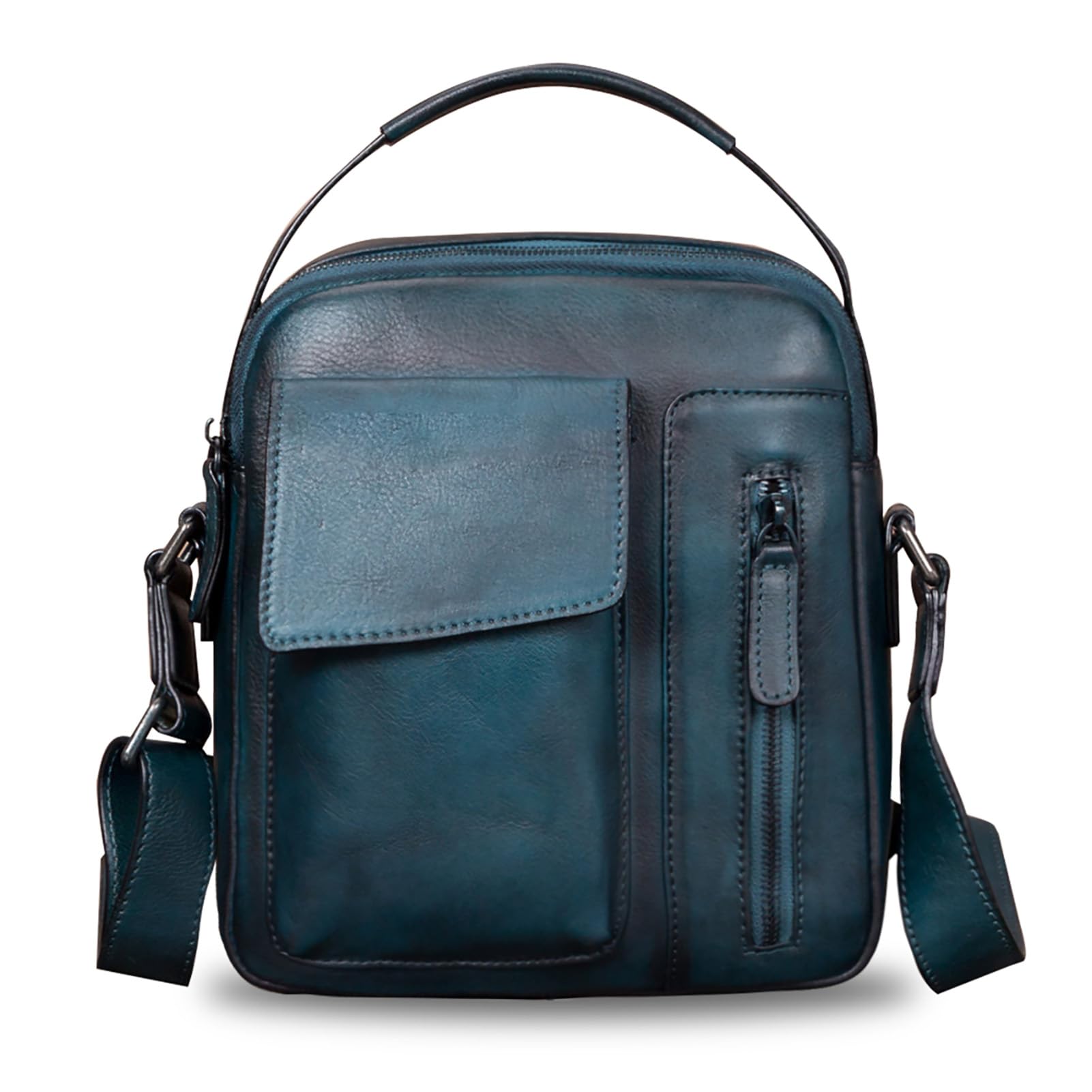 Genuine Leather Purses and Shoulder Bag for Men Vintage Real Leather Messenger Bag Handbag Crossbody Satchel Purse Strap