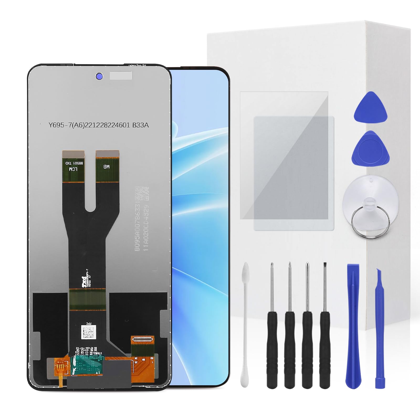 JENCYFU for Boost Celero 5G Plus Screen Replacement Kit Full LCD Screen Display Touch Digitizer Full Assembly with Repair Tool for Model Boost Celero 5G+ 7inch