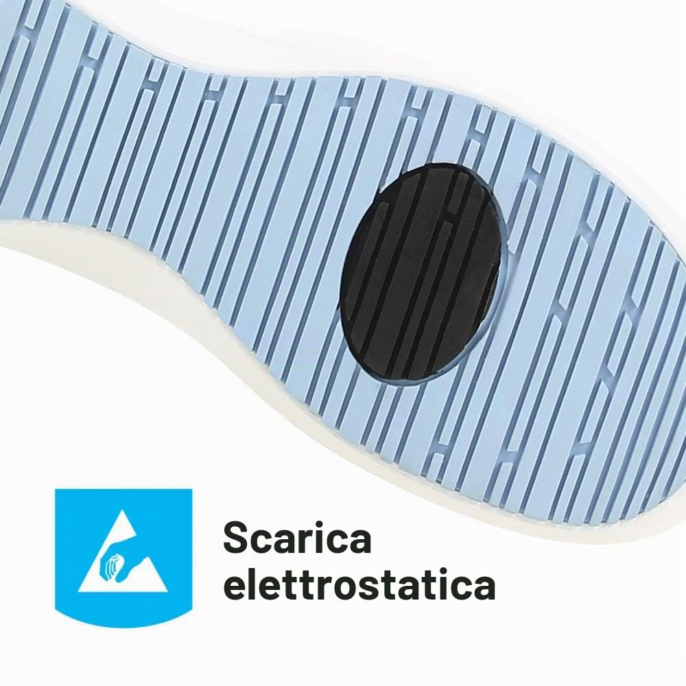 Oxypas Scarpe da Lavoro in Pelle - Salma - Zoccolo di Sicurezza da Donna, Antiscivolo e Confortevole, Ideale per l'Assistenza Ospedaliera e Infermieristica, Blu, 36 EU