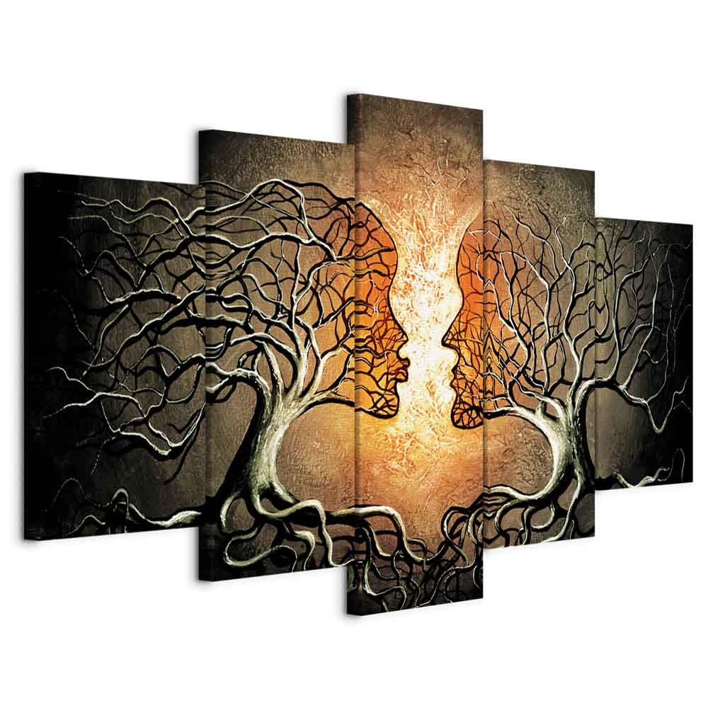 murando Cuadro en Lienzo Arbol Amor 200x100 cm Impresión de 5 Piezas Material Tejido no Tejido Impresión Artística Imagen Gráfica Decoracion de Pared Abstracto h-A-0086-b-p