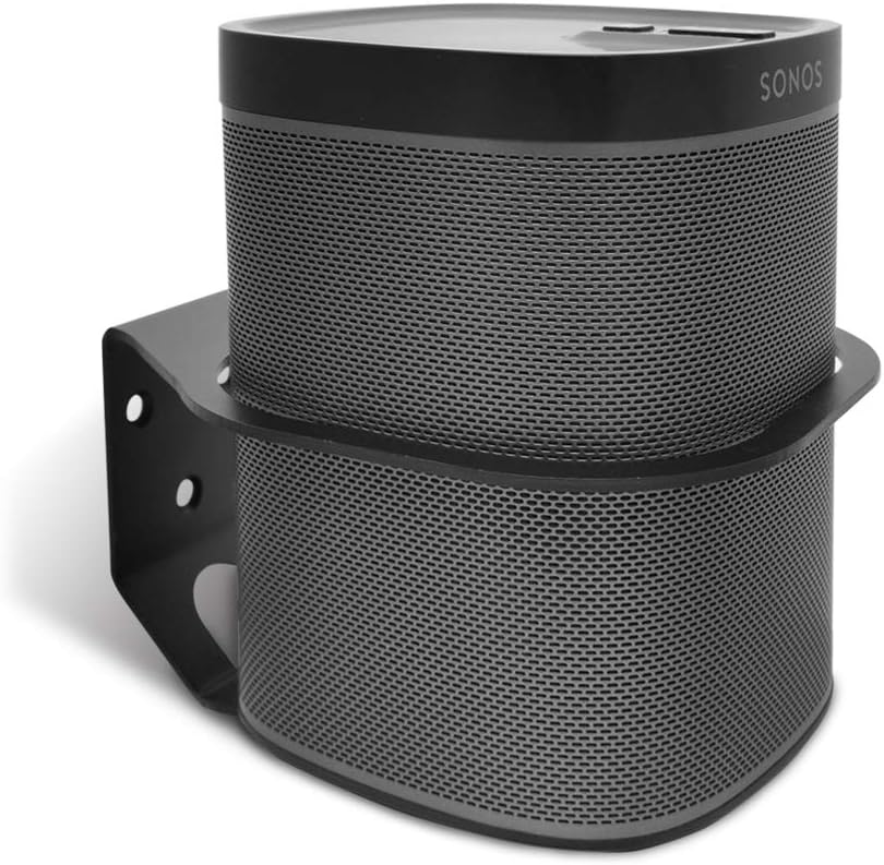 ALLICAVER Wall Mount Bracket Compatible Sonos One and Sonos Play 1, Sturdy Metal Made Mount Stand Holder Compatible Both Sonos One and Play 1 Smart Speaker (Black 1)