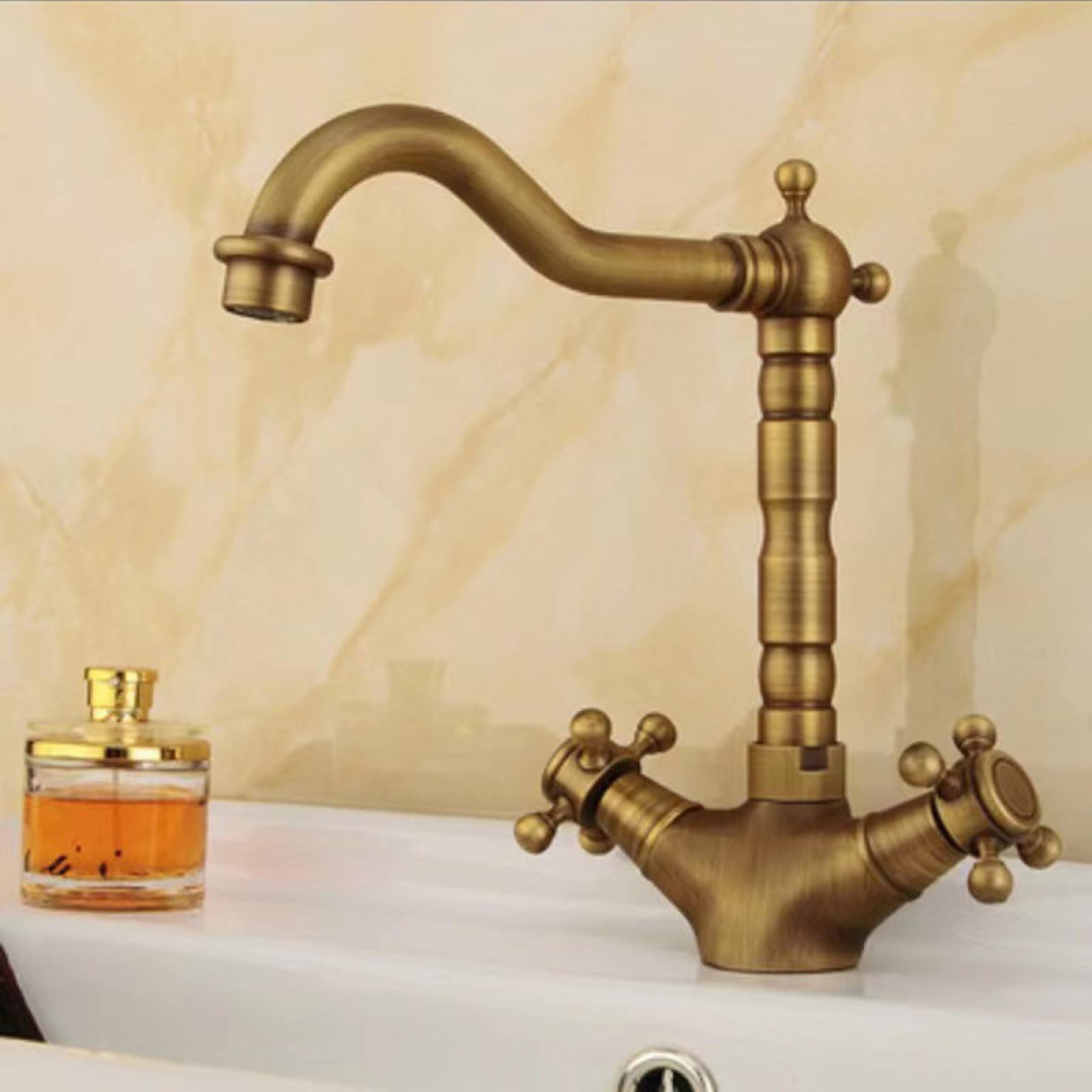 Fanjubei Imitating Antiques All-Copper Hot And Cold Washbasin Faucet