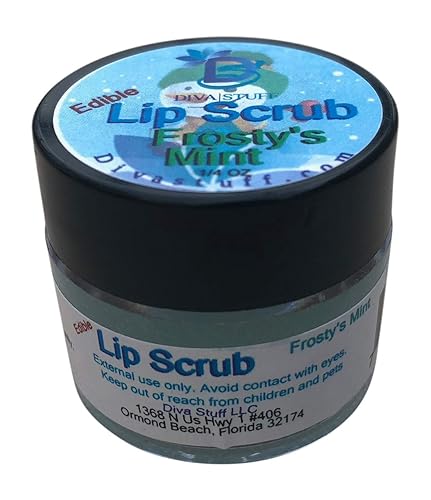 Diva Stuff Exfoliante labial ultra hidratante para labios suaves, exfoliación suave, hidratante y acondicionador, menta helada   oz (fabricado en