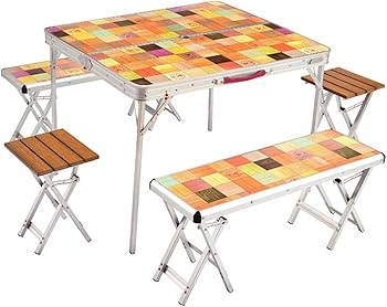 ダイコールマンナチュラルモザイクファミリーリビングセットミニプラス＋ベンチ Amazon | Coleman(コールマン) テーブル ナチュラルモザイク
