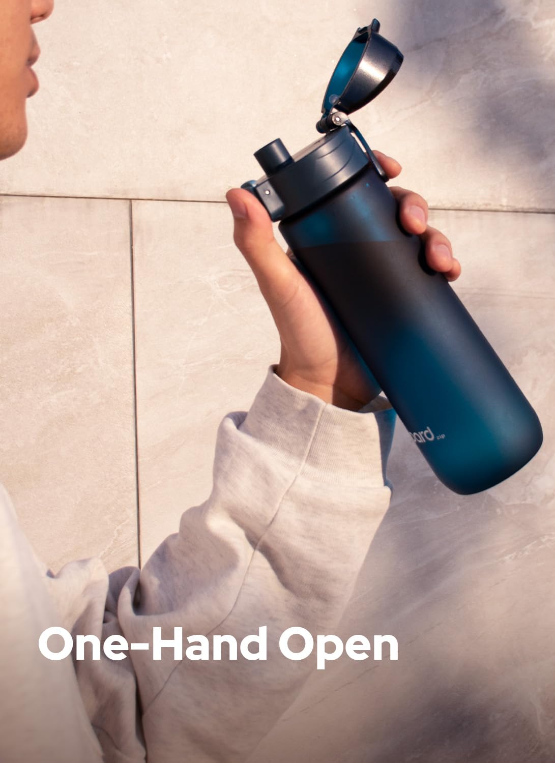 Opard 600ml Plastic Water Bottle Dishwasher Safe, Leakproof Flip-Top Lid, BPA Free Tritan, Wide Mouth Reusable Kids Water Bottle for School Hiking Commuting Outdoor Travel and Gym