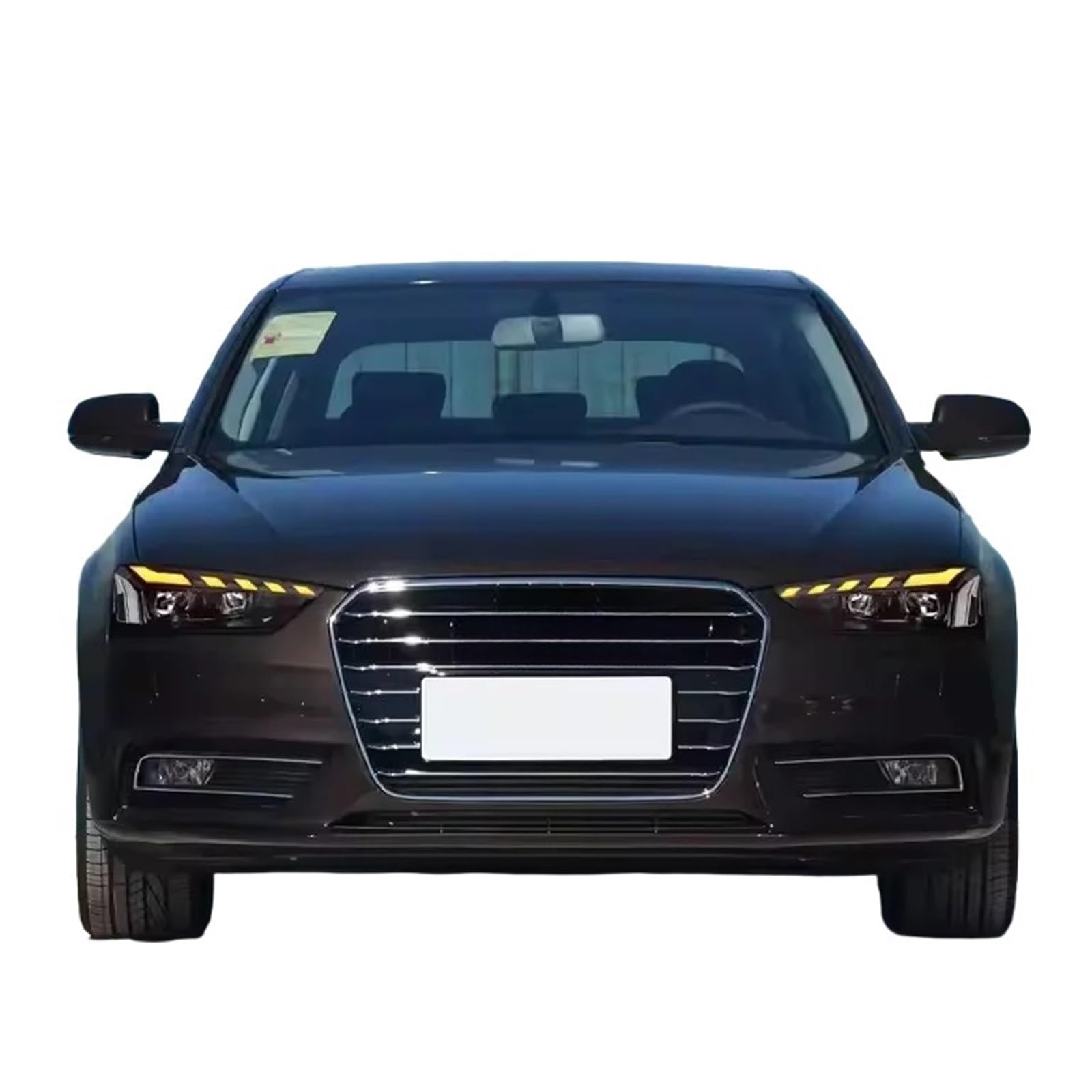 Fari Anteriori per Audi A4 B8 B8.5 con luci diurne a LED (DRL) 2013-2016, modificati, con Lente proiettore S4, Plug And Play (-/ Originali).
