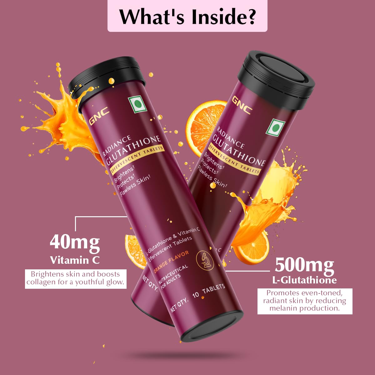 gnc radiance glutathione GNC Radiance Glutathione Effervescent Tablets | 10 Gluten-Free Tablets |  Radiant Skin with Powerful Antioxidant Support