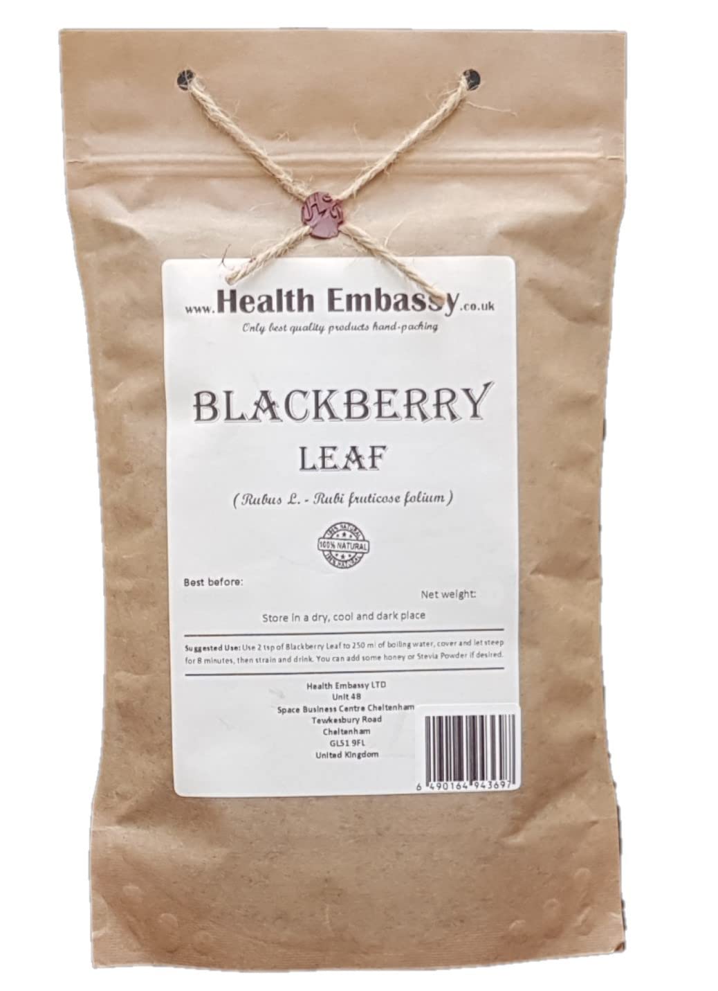 Health Embassy BlackBerry Leaf Tea | Rubus L - Rubi Fruticose Folium | Herbal Tea (100g)