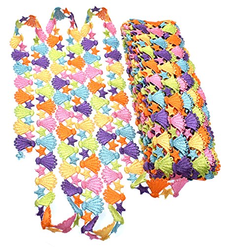 RayLineDo 15 Yards Colorful Sector Fabric Embroidery Polyester DIY Lace Applique Sewing Craft Lace Edge Trim Ribbon Edging Trimmings for Wedding Dresses Embellishment DIY Party Decor Clothes - Thumbnail 4