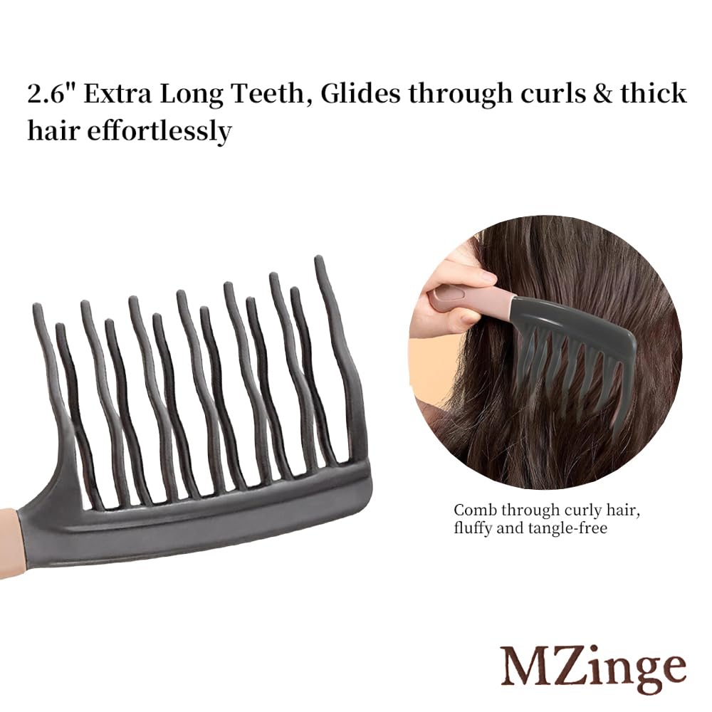 Upgraded Wide Tooth Comb for Curls Detangling Comb with Double Row Wavy Tooth for Curly/Wavy/Thick/Long/Wet & Dry Hair - Image 3