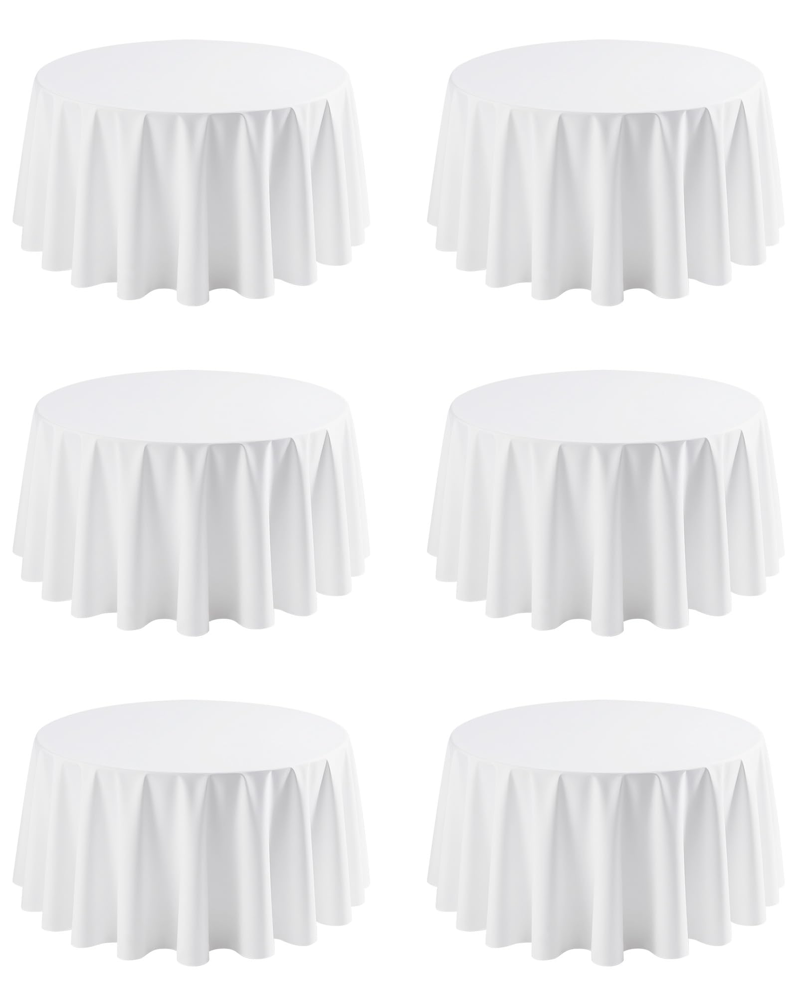 Niuara White Round Tablecloth 6 Pack