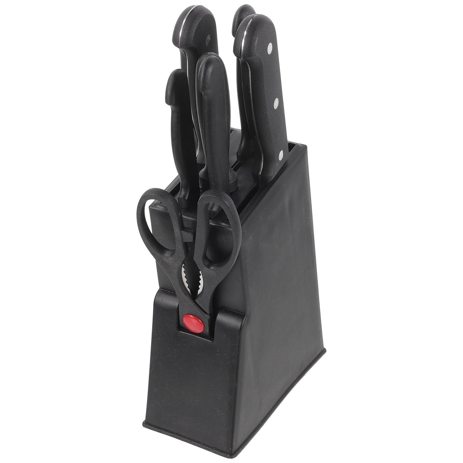 Ensemble de Couteaux Cuisine en Acier Inoxydable, Lot de 8 Set de Noir | Bloc de Rangement, Entretien Facile, Compatible Lave-vaisselle, Gain de Place, Usage Quotidien
