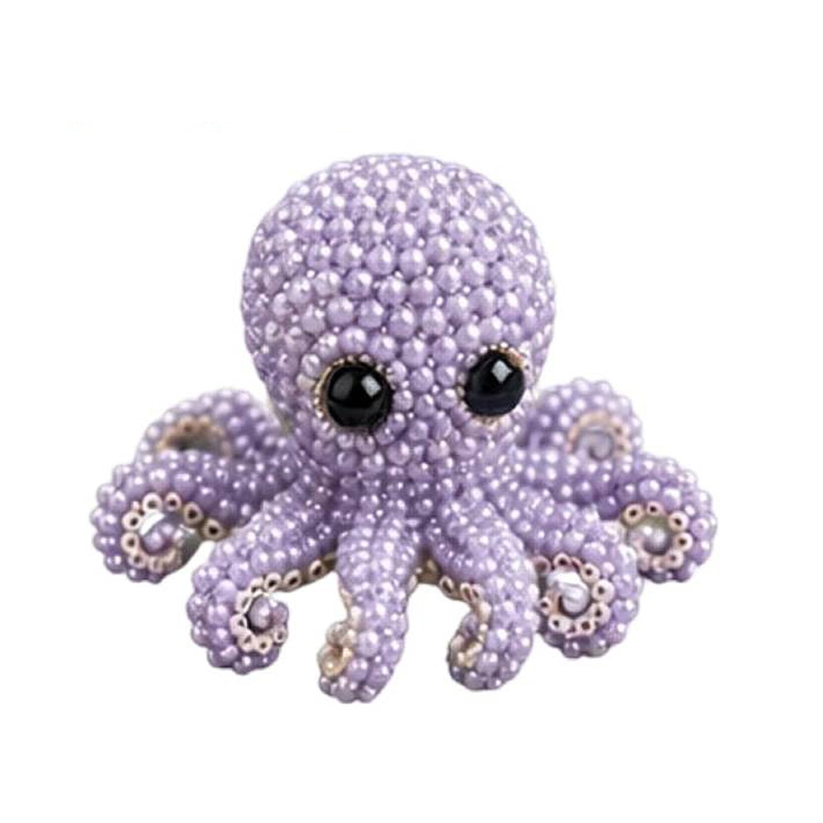 DIY Animal Beading Kit, 3D Cute Animals Beadwork Crafts Set with Colorful Beads & Step‑by‑Step Guide, Handmade Jewelry Art Kit for Adults Teens Gift & Home Decor DIY Projects -Octopus