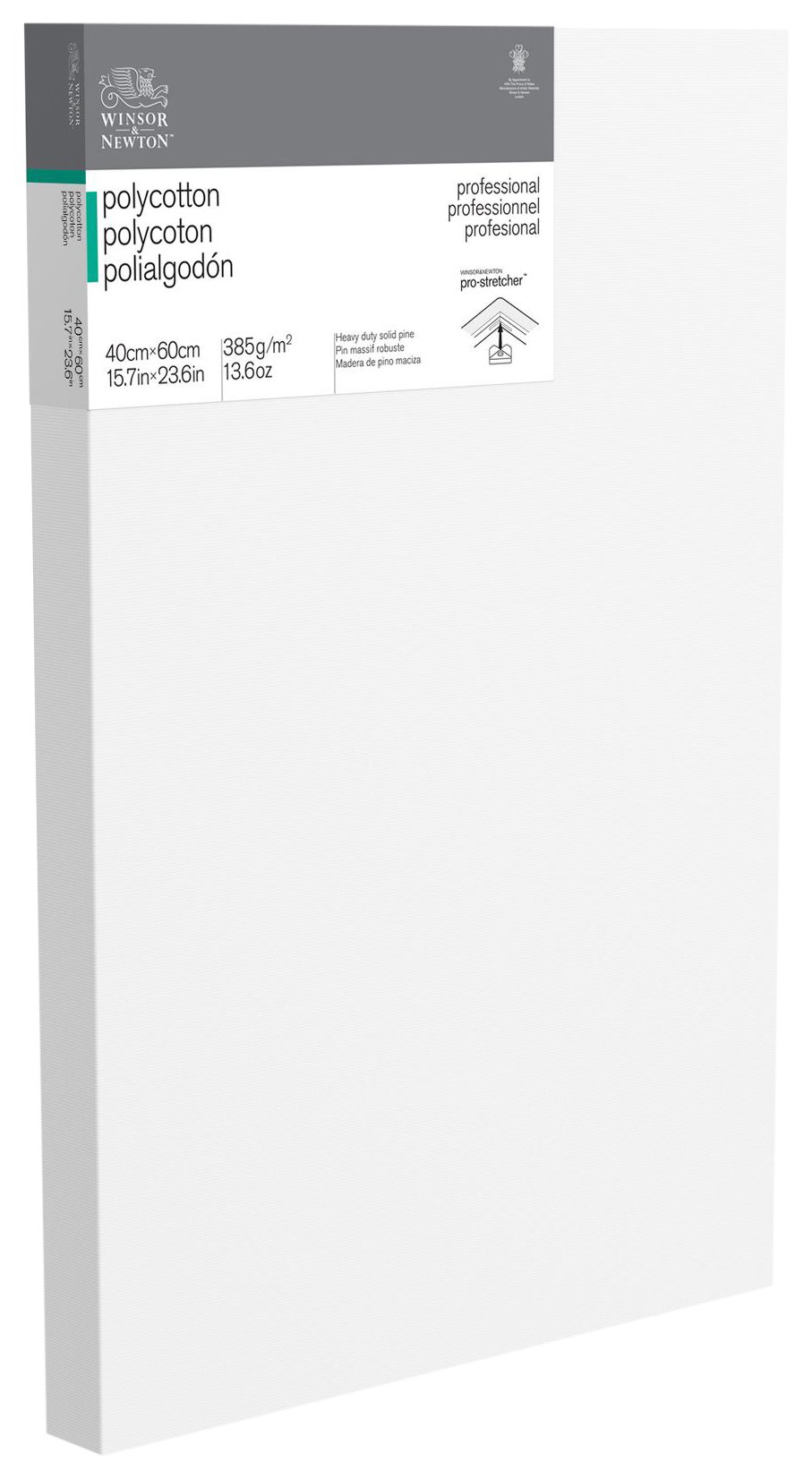 Winsor & Newton 6206056 Professional Keilrahmen Deep Edge aus Baumwollmischgewebe, 385 g/m², 3-fach grundiert, mittlere Körnung, ideal für die Ölfarben und Acrylfarben - 40x60cm
