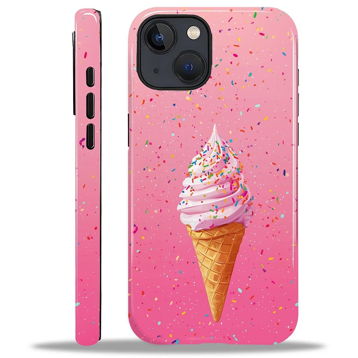 Compatible with iPhone 14 Plus Case, Hybrid 2-Layer Case Shockproof Anti-Scratch for Girl Women Boy Men, Icecream for iPhone 14 Plus