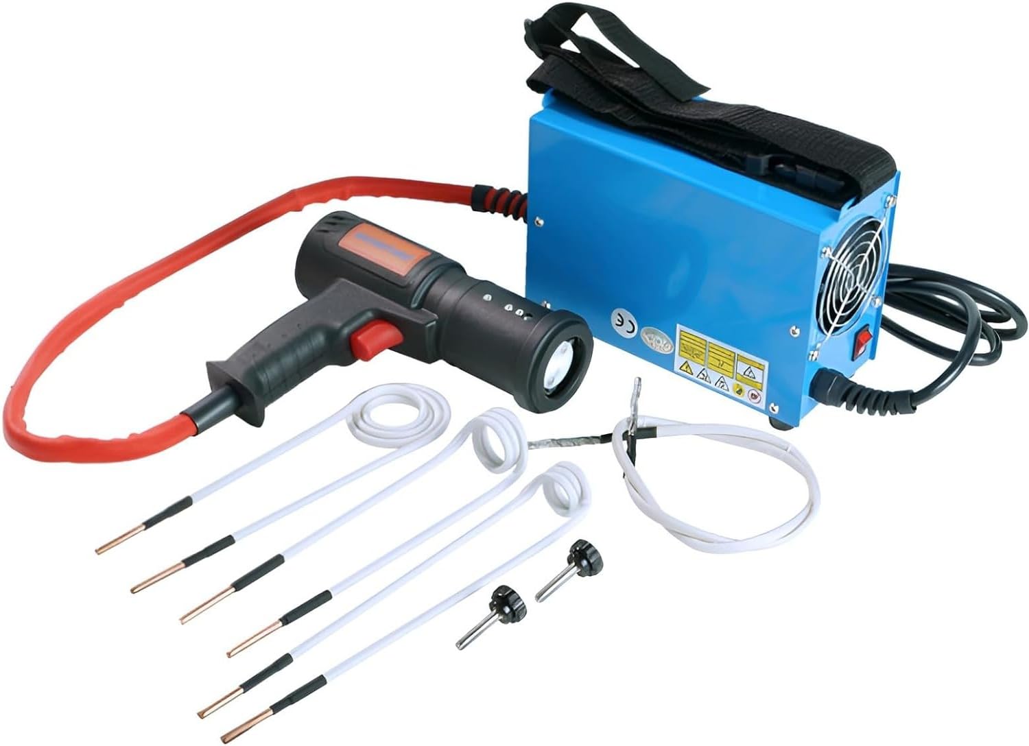 Kit di riscaldamento magnetico a induzione da 1500 W, strumento di rimozione bulloni magnetico portatile, riscaldatore con 4 bobine e scatola portatile, per riparazione auto, garage officine
