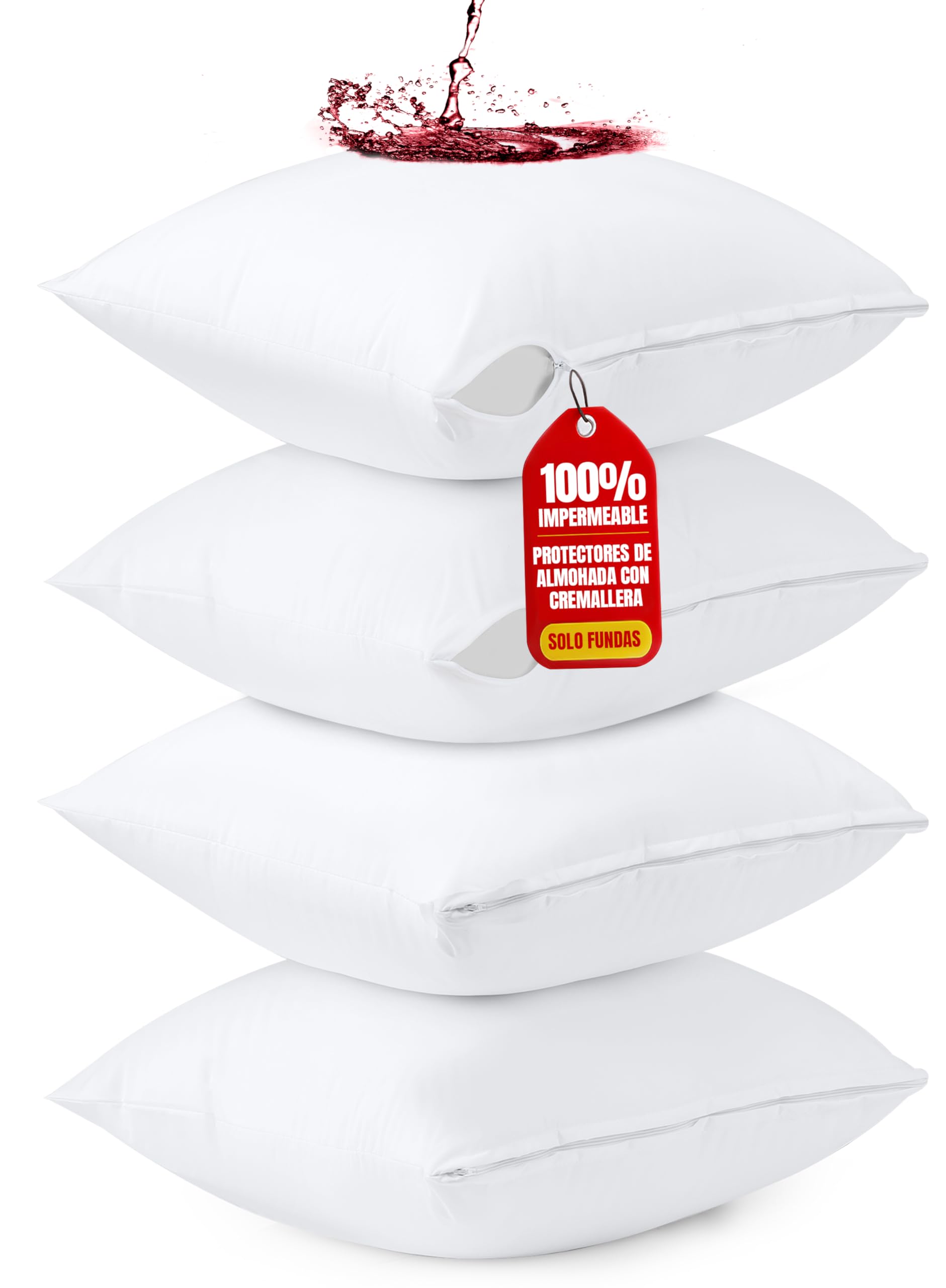 Utopia Bedding Protector de Almohada Impermeable 50x70 cm (Juego de 2) con Cremallera, Funda Almohada Certificado Oeko-Tex — view 10