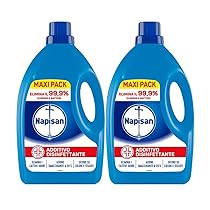 Napisan Additivo Disinfettante Lavatrice, Confezione da 2 x 2.2 Litri di Additivo Liquido per Lavatrice, Contro i Batteri e i Cattivi Odori