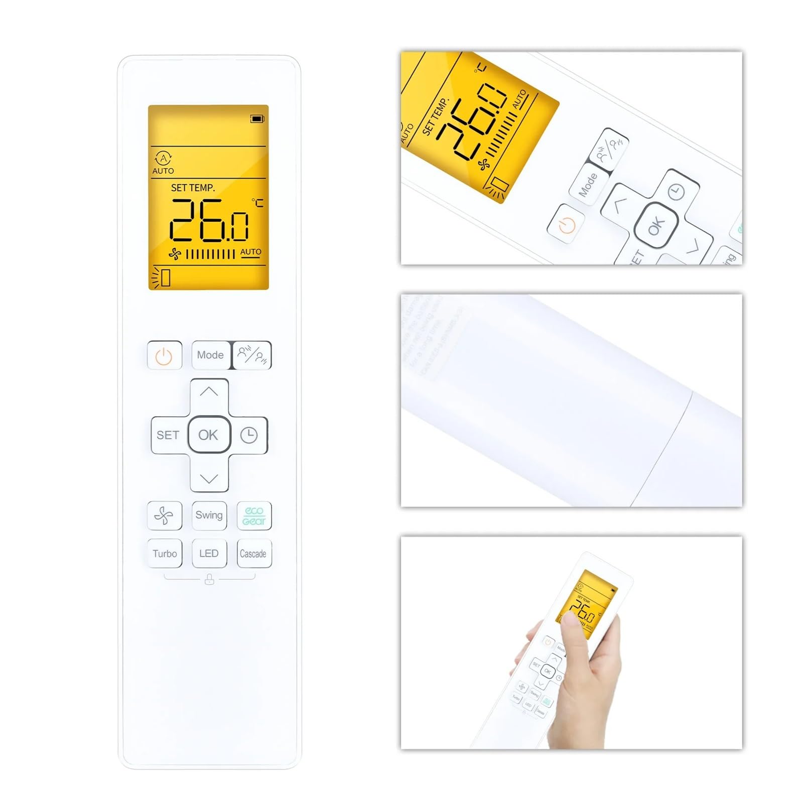 1 telecomando RG10X1 (G2HS)/BGEF for condizionatore d'aria con retroilluminazione