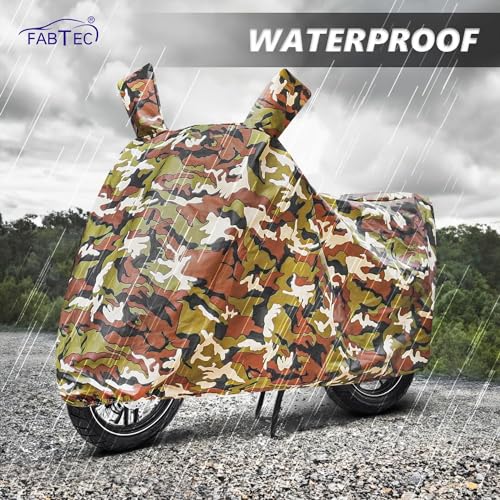 Image of Fabtec Waterproof Bike Cover /Scooty Cover for Bajaj Pulsar RS200(Jungle Print Two Wheeler Cover)