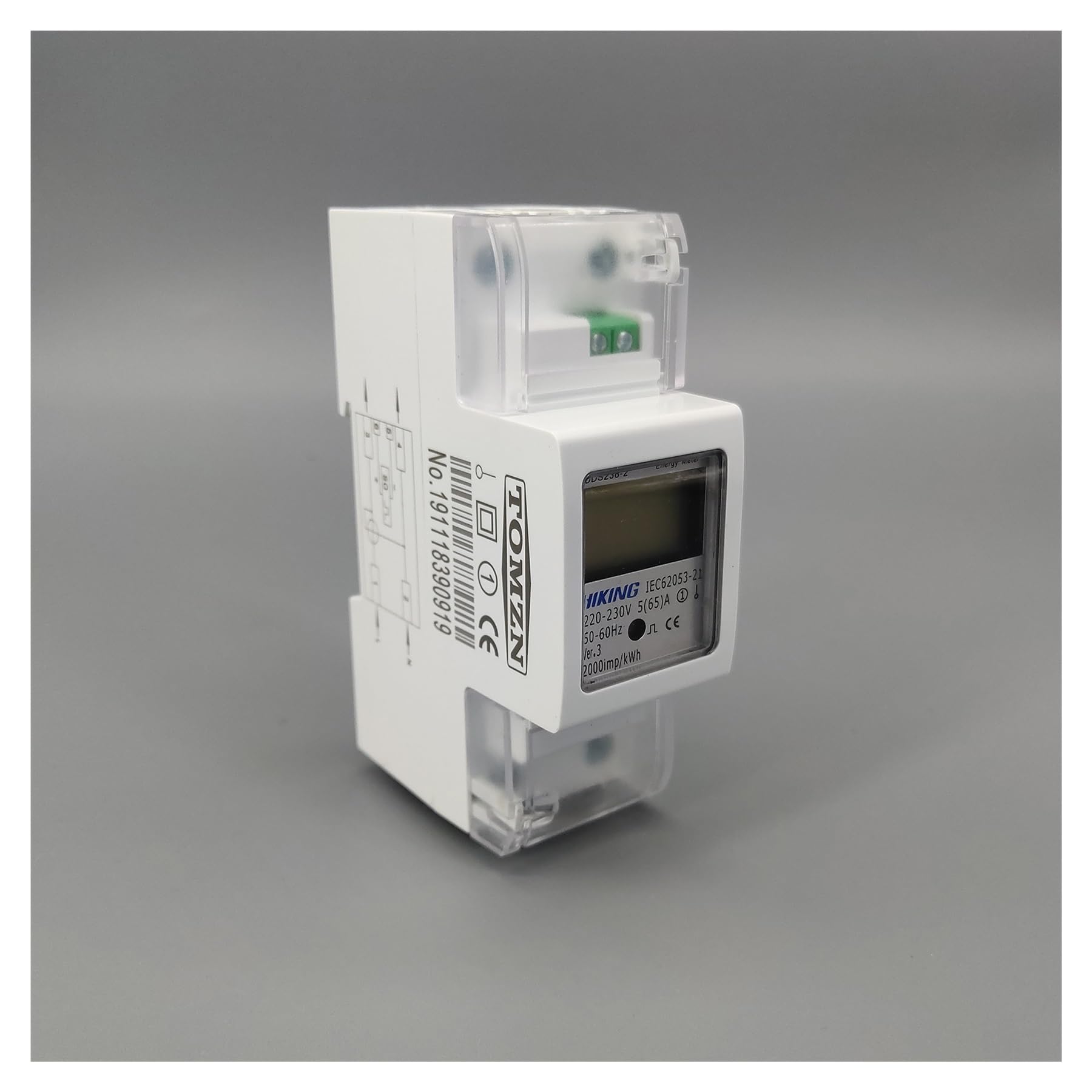 Compteur d'énergie électrique monophasé DDS238-2 sur Rail DIN 230V 50Hz 60Hz