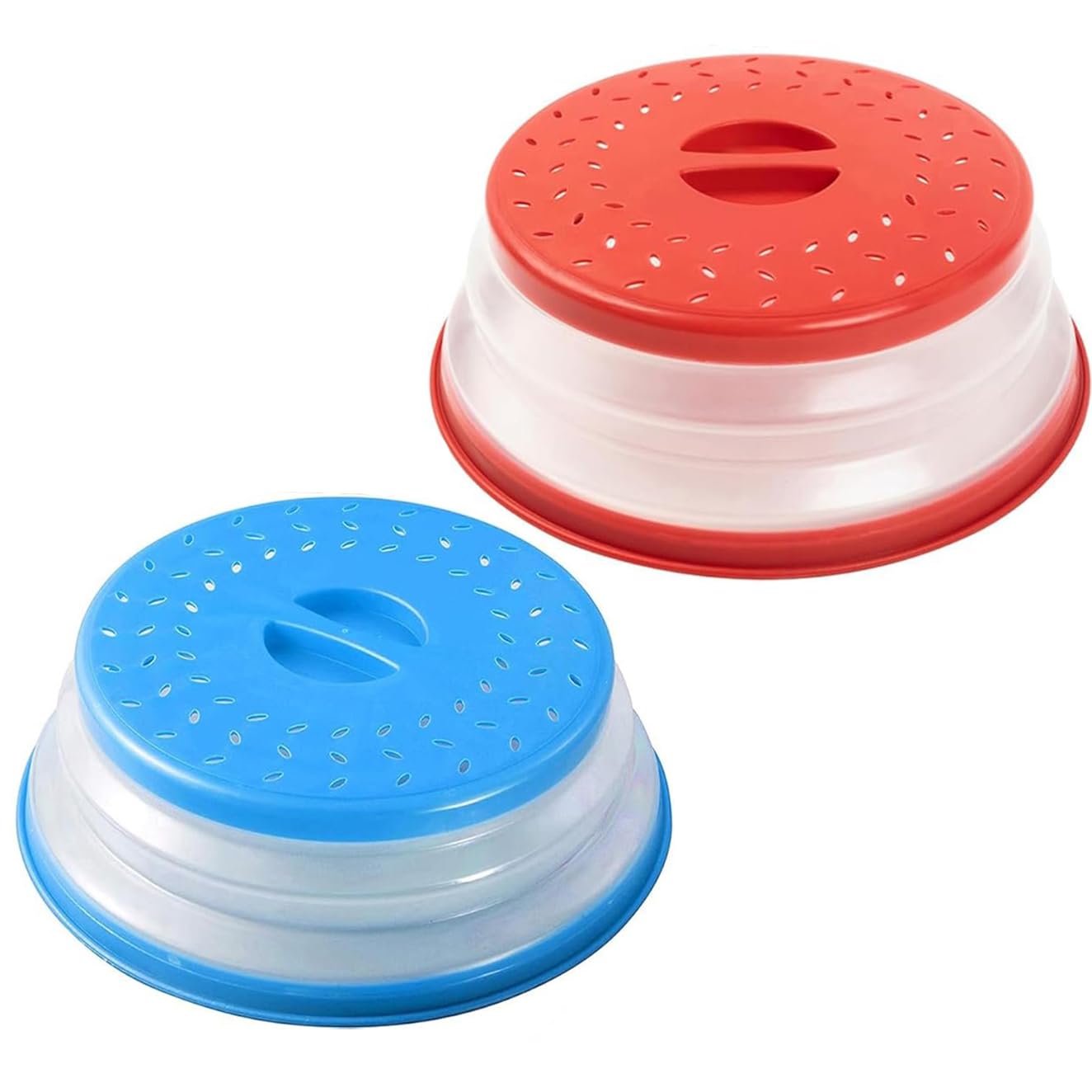 Compra Cubierta De Microondas 3 Piezas Colador Plegable Orificio De Vapor Tapa Canasta Frutas Verduras 3 Colores En