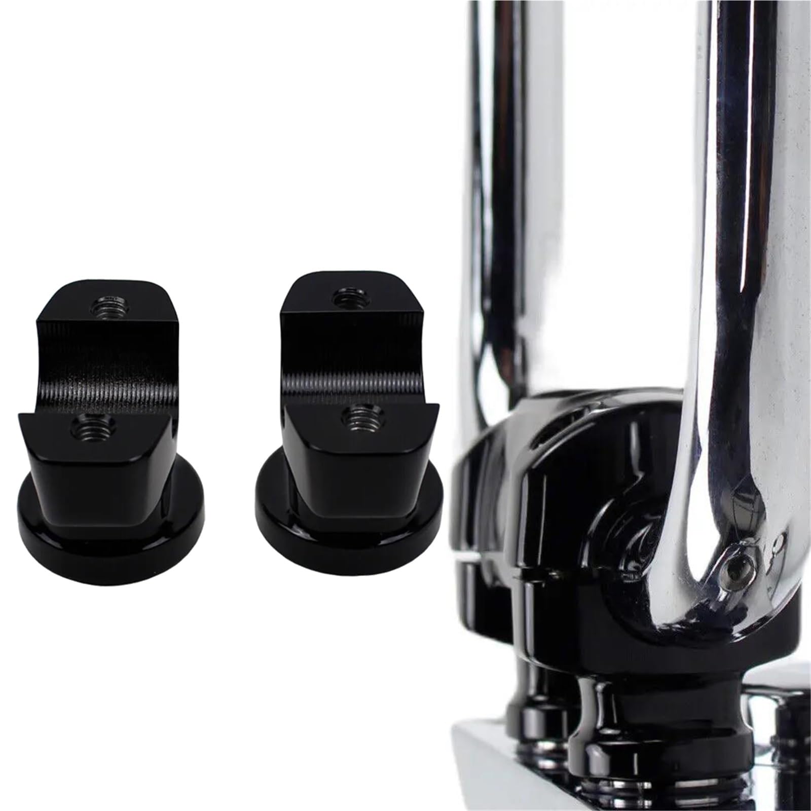 Réhausseurs de guidon CNC noir pour soulager le dos sur Harley Breakout FXSB FXBR 1,8"