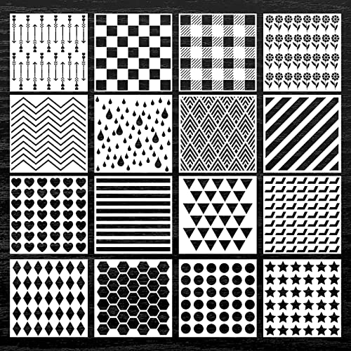 CIEMODA 16 Pack Cookie Stencils,6 * 6