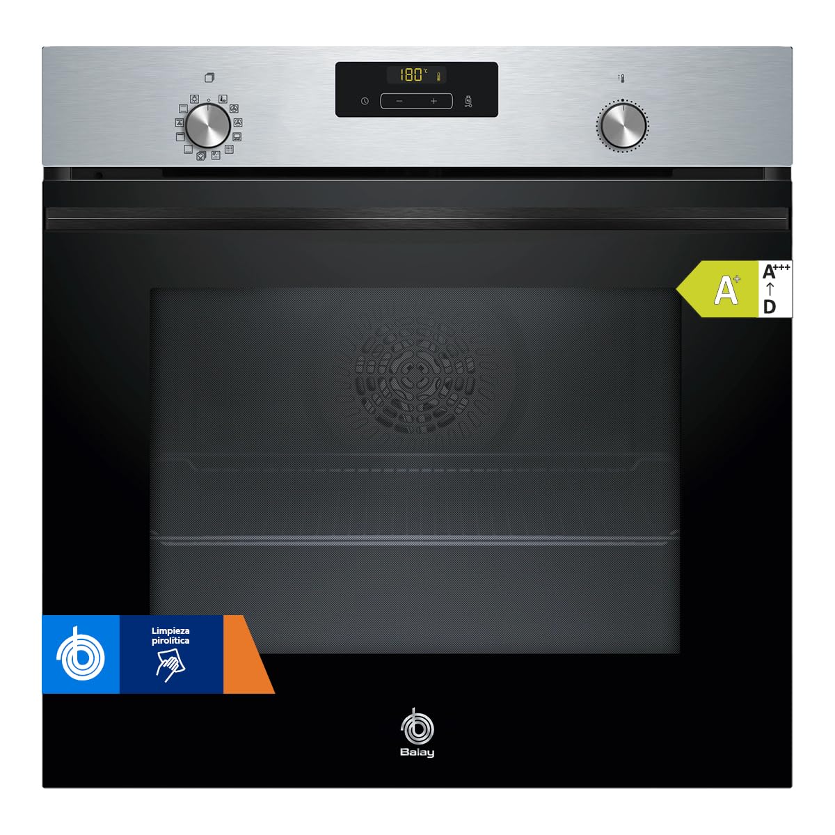Balay, Horno multifunción, Pirólisis y Aqualisis, Cristal negro, 3HB4841X3 | Olvídate de limpiar el horno gracias a la autolimpieza Pirólisis.
