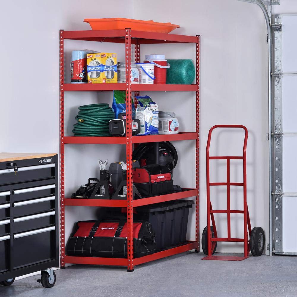 Husky 5Tier Heavy Duty Steel Garage Storage Shelving Unit In Silver