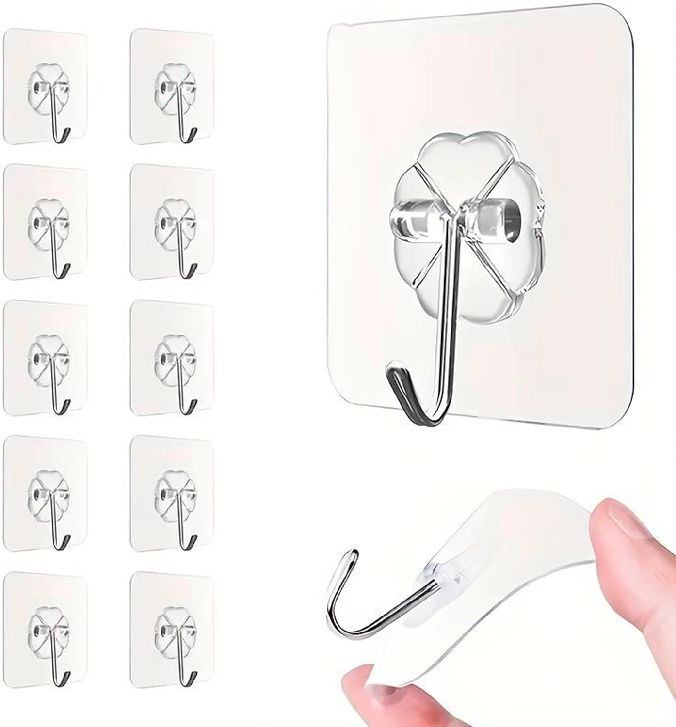 Varniami Ganchos Adhesivos Pared (10 Piezas) o (30 piezas) de Alta Resistencia, Fáciles de Colocar y Retirar sin Dejar Rastros en Superficies, perfecto para no taladrar, soporta hasta 5 kg