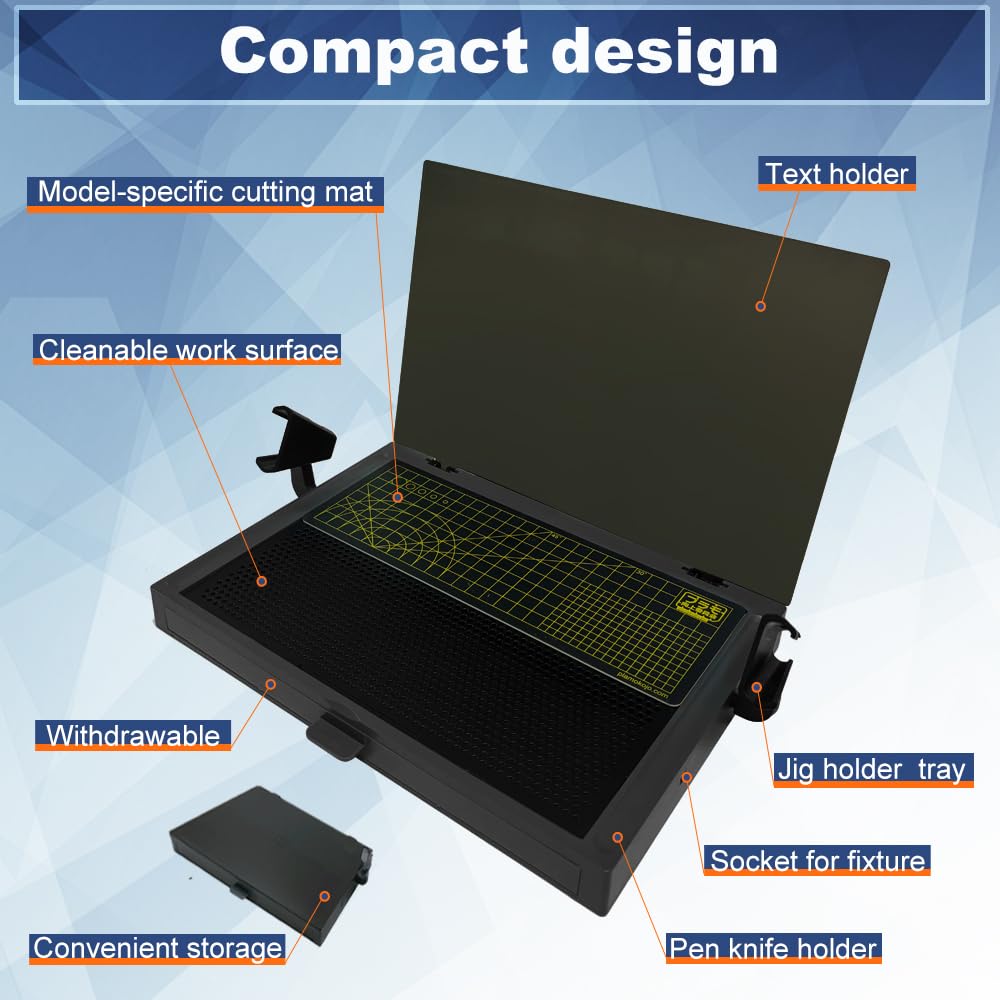 MWK-18 Model Assembly Gundam Model kitsTable Basic, Portable Model Building, Assembly, Cutting Worktable, Work Table with Movable Drawer, Dual Craft Cut Mat, Easy Folds for Storage