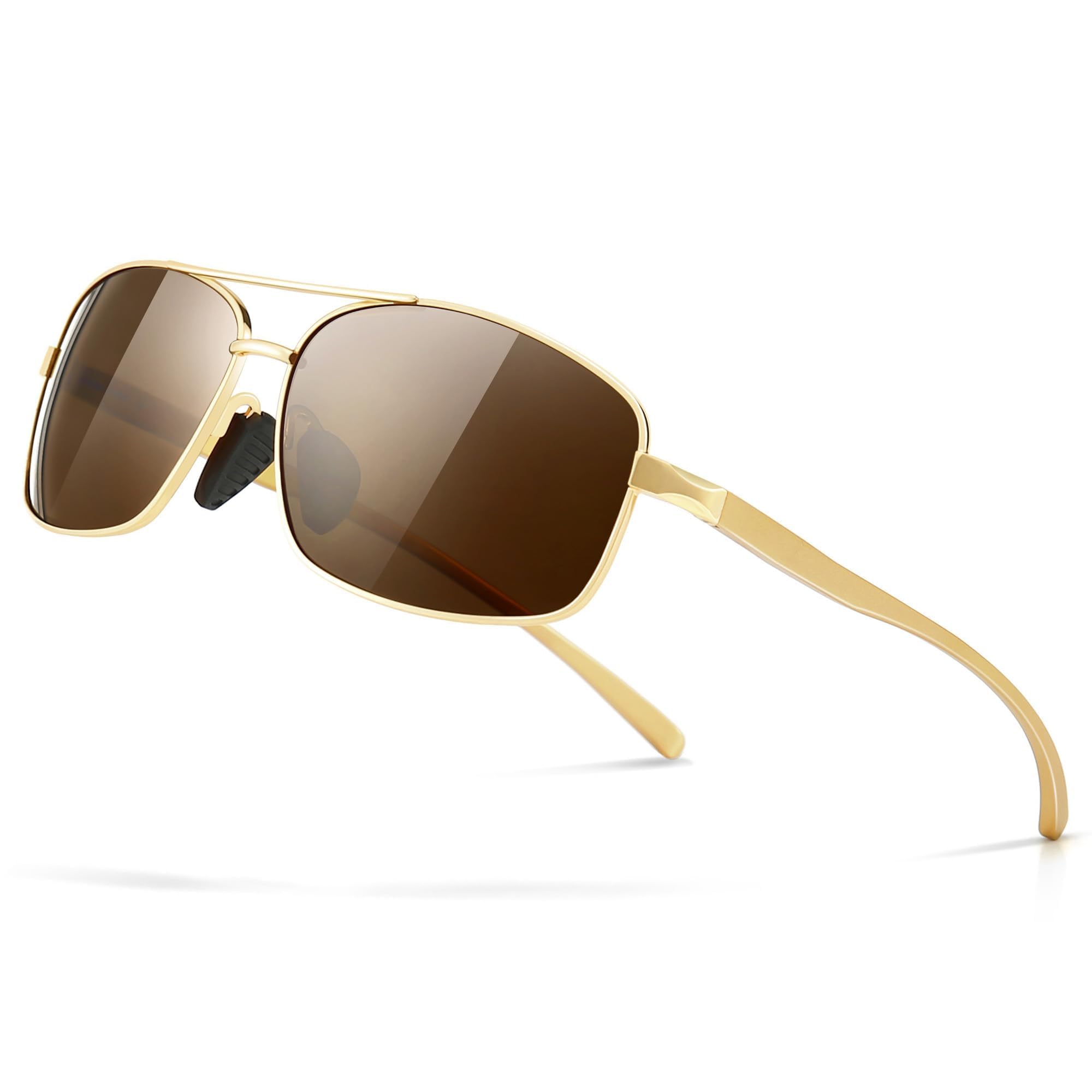 SUNGAIT Ultra Lightweight Rectangular Polarized Sunglasses Men UV400 Protection