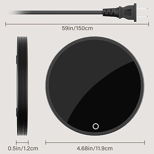 Miniatura 5 de GLSY Calentador de taza de café, calentador de café para escritorio con 9 ajustes de temperatura, temporizador de 9 horas, plato calentador de café